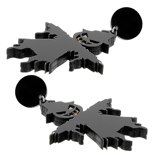 NOLITOY 1 Paar Halloween Damen Ohrringe Spooky Pattern Earring Schwarzem Leichte und Komfortable Ohrstecker für Festivals und Alltag für Kostüme und Party Outfits von NOLITOY