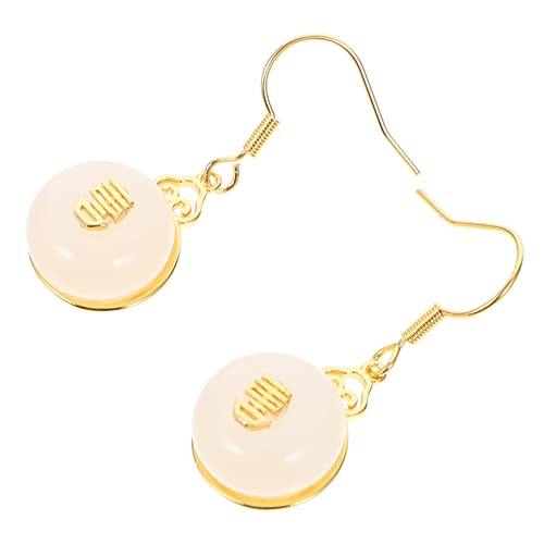 NOLITOY 1 Paar Jade Ohrringe für Frauen Hängende Ohrstecker Vintage Jade Schmuck Ohrringe für Alltagsanlässe Hochwertige Verarbeitung Hautfreundlich von NOLITOY