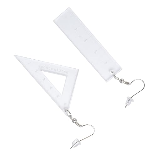 NOLITOY 1 Paar Triangular Rule Ohrringe Kreative Ruler Dangle Earrings für Frauen Transparente Geometrische Schmuckstücke für Besondere Anlässe und Alltagslooks von NOLITOY