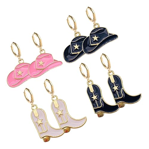 NOLITOY 1 Satz Cowgirl Boot Ohrringe Set Vintage Dangle Ohrringe mit Hut für Frauen Schmuck Leicht und Elegant für Partys und von NOLITOY