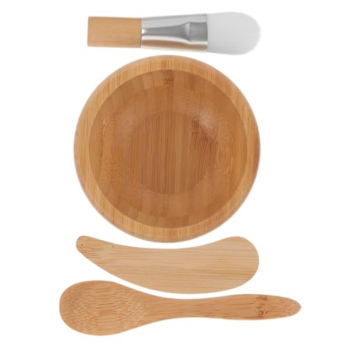 NOLITOY 1 Satz Diy Gesichtsmaske Set Teiliges Set aus Holzschüssel Rührstab Pinsel und Löffel für Hautpflege für Herstellung von Feuchtigkeitsspendenden Gesichtsmasken zu Hause von NOLITOY