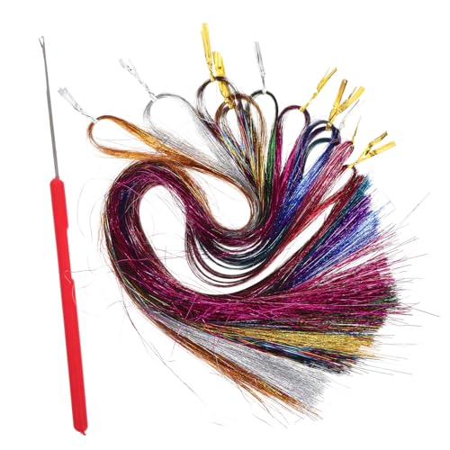 NOLITOY 1satz Haarschmuck Für Mädchen Bunte Haarverlängerungen Mit Glitzer Farben Lange Synthetische Haarsträhnen Für Partys Und Kreative Frisuren von NOLITOY