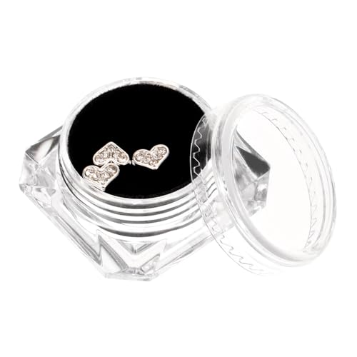 NOLITOY 1 Schachtel Herzförmige Zahnrhinestones Silber DIY Zahnschmuck Kristallstein Zahndekoration für Damen und Herren von NOLITOY