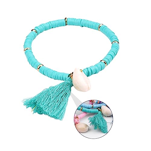 NOLITOY 1 Stück Boho Muschelkette Fransenarmband Polymer Clay für Damen Ethnischer Schmuck für Sommer von NOLITOY