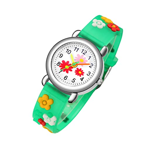 NOLITOY 1 Stück Cartoon Uhr mit Blühendem Blumenmuster Skulptur Armbanduhr für für Geburtstage und Kinderfeste Grün von NOLITOY