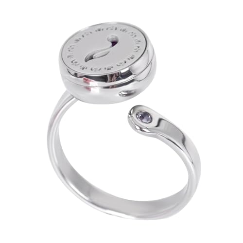 NOLITOY Edelstahl Ring Für Damen Und Herren Verstellbar Retro Finger Schmuck Hohles Design Aromatherapie Duftöl Ring 12mm Durchmesser von NOLITOY
