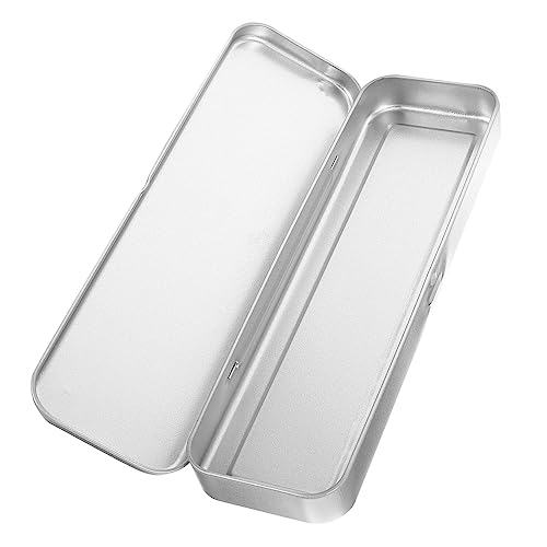 NOLITOY Federmäppchen Aus Eisenblech Mattiert Einlagig Rechteckig Metall Stiftebox Für Studenten Silber von NOLITOY