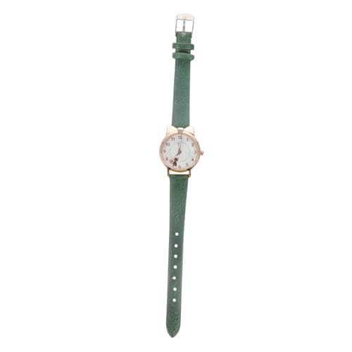 NOLITOY Kätzchen Muster Armbanduhr Mädchen Leuchtende Quarzuhr mit Lederarmband Kinderuhr für Studenten Analog Uhr für Mädchen Katzenuhr von NOLITOY