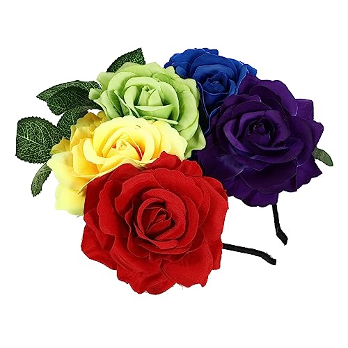 NOLITOY 1stk Rosa Stirnband Halloween Hair Hoop Schwarz Rose Kopfstück Rose Halloween-requisite Rosenblütenkrone Für Frauen Tag Der Toten Stirnband Klimaanlage Stoff Strandresort Blumen von NOLITOY