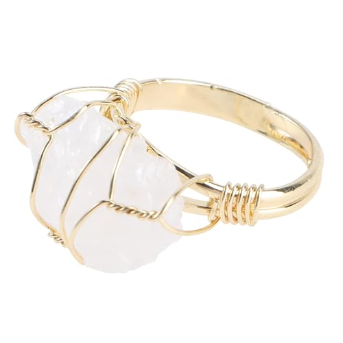 NOLITOY 1 Stück Verstellbarer Kristallring für Damen Handgefertigter Natürlicher Schmuck Modisches Accessoire für für an Familie und Freunde von NOLITOY