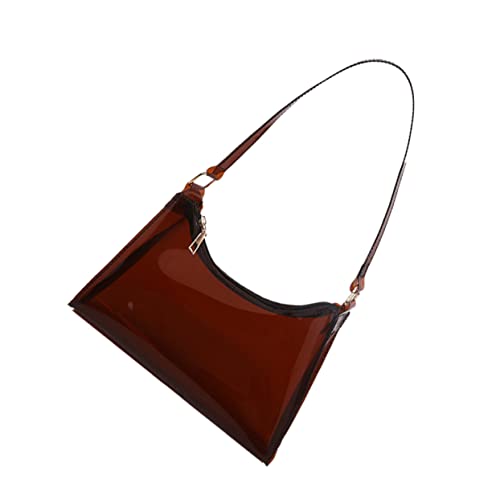 NOLITOY 1 Transparente Achsel Tasche Strandtasche Handtasche Klarsichtbeutel Tasche gehen Vintage Schminktasche Umhängetasche Damen tragbare Achseltasche praktische Aufbewahrungstasche von NOLITOY