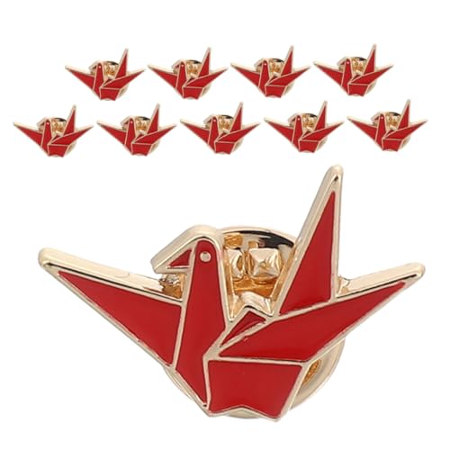 NOLITOY 10 Stück Origami Broschen Kreative Langlebige Cartoon Anstecknadeln aus Robustem Legierungs Material Vielseitige Abzeichen für Kleidung Rucksäcke und Modische Outfits von NOLITOY
