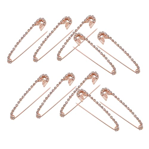 NOLITOY 10 Stück Teiliges Broschennadeln aus Zinklegierung mit Funkelnden Strasssteinen Vielseitige Sicherheitsnadeln als Schmuck und Kleidungs Accessoire für Pullover Schals Strickjacken von NOLITOY