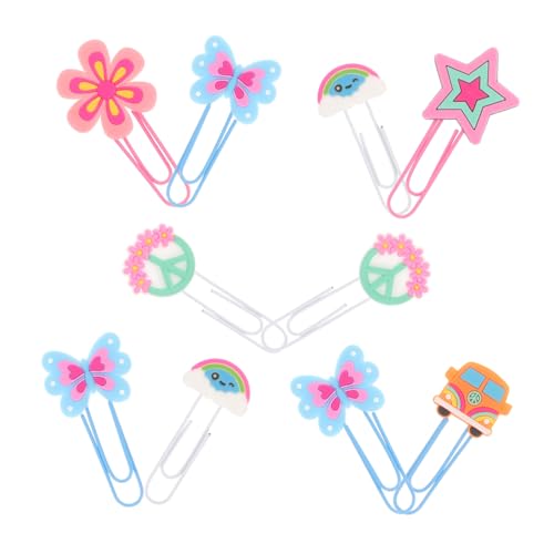 NOLITOY 10 Stück Teiliges Bunte Cartoon Büroklammern Vintage Hippie Stil Niedliche Kleine Papierclips für Büro und Schule Praktische Lesezeichen und Fotohalterung NOLITOY 10 Stück Teiliges Bunte Cartoon Büroklammern Vintage Hippie Stil Niedliche Kleine Papierclips für Büro und Schule Praktische Lesezeichen und Fotohalterung von NOLITOY