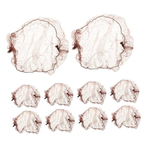 NOLITOY 10 Stück Teiliges Elastische Unsichtbare Haarnetze für Ballett Dutt Haarnetz Damen und Mädchen Braun Stark Dehnbar für Tanz Pflegeberufe und Alltag von NOLITOY