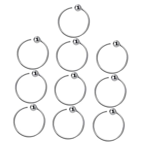 NOLITOY 10 Stück Teiliges Kleine Silberne Septum Hoop Piercing Ohrringe Runde Knorpel Creolen für Damen Vielseitiger Schmuck für Alltag Party und Cosplay von NOLITOY