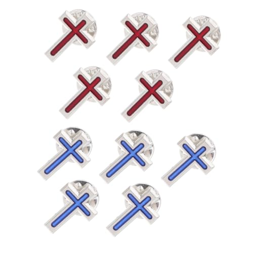NOLITOY 10stücke Kreuz-anstecknadeln Aus Zinklegierung Für Erstkommunion Gebetsnadel-broschenanhänger Christliche Hutnadeln Krawattennadeln Für Männer Und Frauen Religiöse von NOLITOY