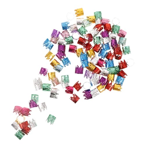 NOLITOY 100stücke Haarschmuck Für Zöpfe Dreadlock Ringe Mit Kronenform Leichte Haaraccessoires Für Festivals Hochzeiten Und Partys Vielseitige Dreadlocks Dekorationen von NOLITOY