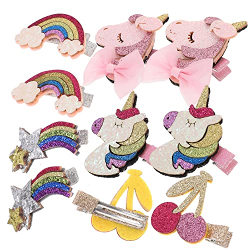 NOLITOY 10stücke Glitzer Haarspangen Mit Pailletten Für Mädchen Junge Mädchen in Formen Wie Einhorn Schleife Meteor Regenbogen Kirsche Langlebiges Material NOLITOY 10stücke Glitzer Haarspangen Mit Pailletten Für Mädchen Junge Mädchen in Formen Wie Einhorn Schleife Meteor Regenbogen Kirsche Langlebiges Material von NOLITOY