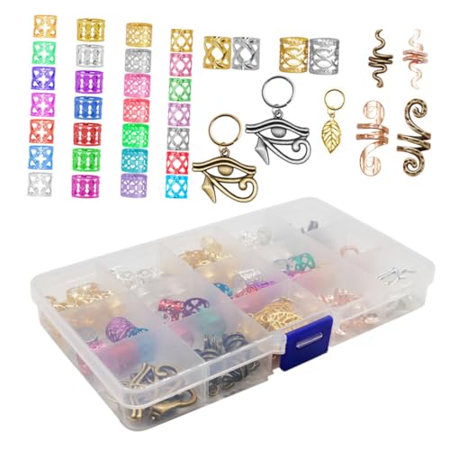 NOLITOY 116 Stück Teiliges Dreadlock Schmuck aus Leichtem Metalllegierung Haarring Mix in Gold Silber und Regenbogenfarben Vielseitige Haarschmuck Accessoires für Zöpfe Flechtfrisuren und NOLITOY 116 Stück Teiliges Dreadlock Schmuck aus Leichtem Metalllegierung Haarring Mix in Gold Silber und Regenbogenfarben Vielseitige Haarschmuck Accessoires für Zöpfe Flechtfrisuren und von NOLITOY