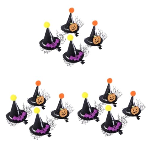 NOLITOY 12 Stk Beanie-haarspange Halloween-cosplay-kopfschmuck Halloween-haarspangen Für Frauen Fledermaus Haarspangen Halloween-partygeschenke Kinderhaare Kunstleder Zubehör Baby Kürbis von NOLITOY