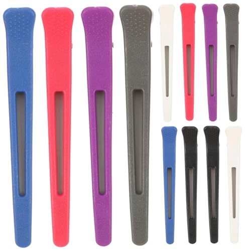 NOLITOY 12 Stück Teiliges Kunststoff Haarspangen Friseurklemmen Entenschnabel Haarklammern Salon Zubehör für Damen Leicht Stabil Haarschonend für Styling Pflege und DIY Zufällige Farbe von NOLITOY