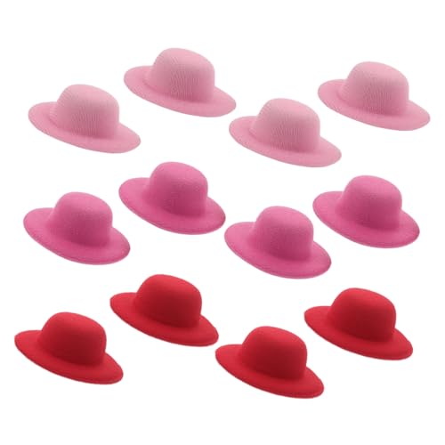 NOLITOY 12 Stück Teiliges Mini-top-hut-haarclip- Leichte Langlebige Cowgirl-haarspangen in Rot und Kirschrot Vielseitig für Alltag Party Kostüm und Puppendekoration von NOLITOY
