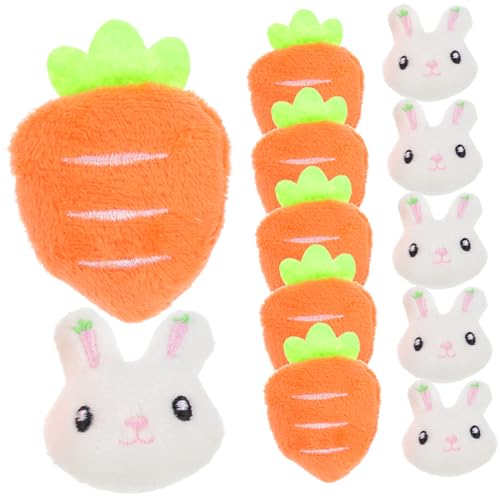 NOLITOY 12 Stück Teiliges Plüsch broschen Mini kaninchen Weißen Karotten motiven Leichte Anstecknadeln als Süße Kleidungsschmuck accessoires für Mantel Pullover Taschen und Kleider von NOLITOY