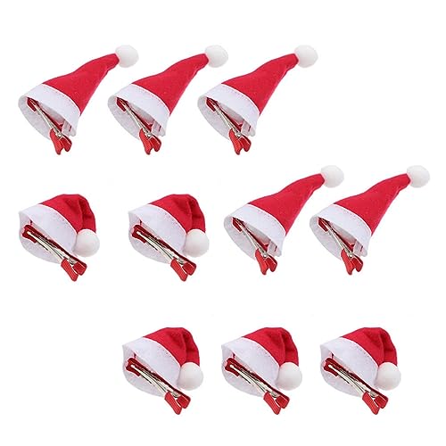 NOLITOY 12st Weihnachtsmütze Haarnadel Mini-nikolausmützen-clip Haarbekleidung Für Mädchen Nikolausmütze-haarspangen Weihnachtsmütze Spangen Hut Fräulein Legierung Geschenk Weihnachtsbaum von NOLITOY