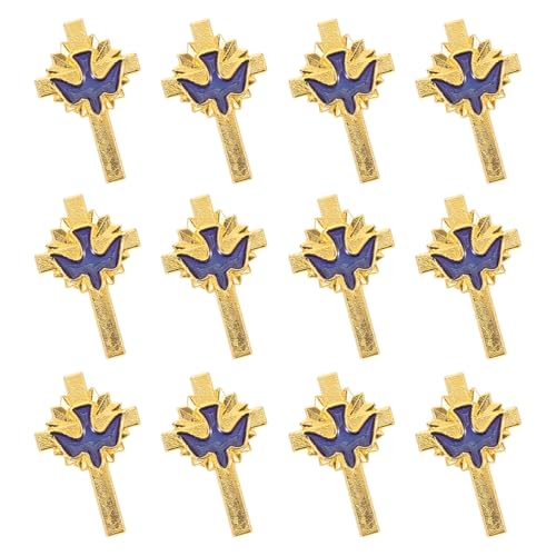 NOLITOY 12-teiliges Kreuz-anstecknadel-set: Taubenbrosche Mit Emaille-legierung Für Beerdigungs-brustnadeln, Rucksäcke, Kleidung, Taschen, Hüte Und Inspirierende Accessoires von NOLITOY