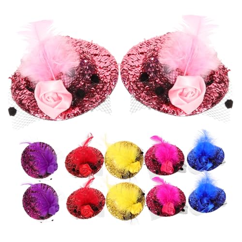 NOLITOY 12stücke Mini Hut Haarclips Mit Blumen Und Federn Einzigartige Fascinator Haarspangen Für Partys Hochzeiten Und Besondere Anlässe Dekorative Haaraccessoires Verschiedenen von NOLITOY