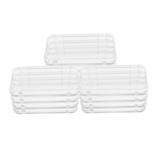 NOLITOY 12stücke Aufbewahrungsbehälter Für Nagelzubehör Transparente Rechteckige Aufbewahrungsbox Press-nägel-verpackungsboxen Kunststoffbehälter Für Perlenschmuck Organizer Für von NOLITOY