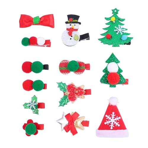 NOLITOY 13st Weihnachtskarte Haarspangen Für Mädchen Rentier-haarspangen Weihnachts-haarspangen Haarspangen Für Kleine Mädchen Weihnachtsgeschenk Haarschmuck Kind Einstellen Stoff Niedlich von NOLITOY