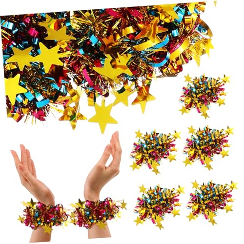 NOLITOY 14 Stück Teiliges Cheerleading Pom Poms Glitzernde Handgelenkspompons mit Fünfzackigem Stern design Komfortabel Formstabil Vielseitig für Tanz Sport und Party Geeignet für von NOLITOY