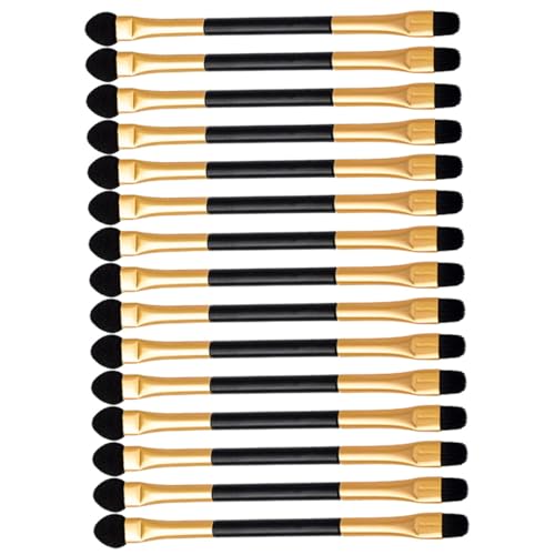 NOLITOY 15 Stück Teiliges Doppelseitiges Lidschatten Leichte Make Up Pinsel für Frauen Hautfreundlich Stabil und Tragbar für Reisen Partys und Alltag von NOLITOY