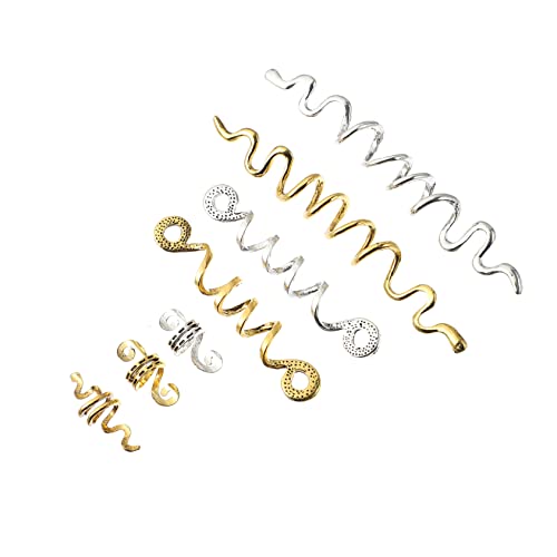 NOLITOY 16stücke Teilige Gold-haarschmuck Für Zöpfe Spiralhaarperlen Für Dreadlocks Haarschmuck Für Zöpfe Dreadlock-manschetten Aus Zinklegierung Leicht Anbringbar Für Modische Frisuren von NOLITOY