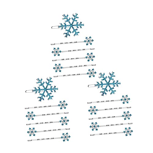 NOLITOY 18 Stk Haarnadel Haarspangen Mit Schneeflocken Weihnachts-schneeflocken-haarspangen Weihnachtsspangen Für Frauen Schneeflocke Haarspange Weihnachten Fräulein Bobby Legierung von NOLITOY