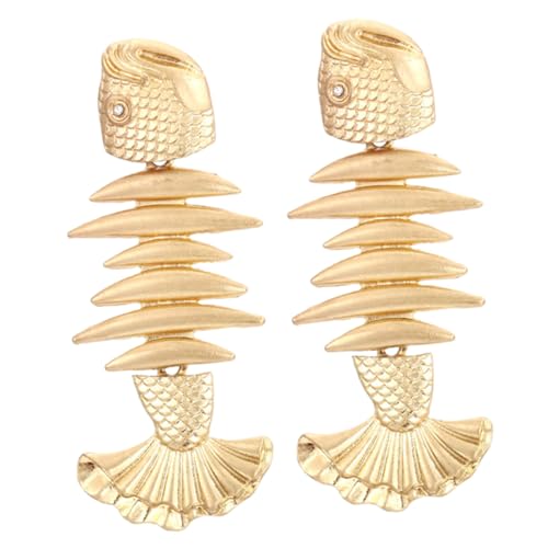 NOLITOY 1Paar Kreative Fischknochen Ohrringe Langlebiger Legierung Eleganter Ohrschmuck für Damen Accessoire für Festliche Anlässe Einzigartiges Design von NOLITOY