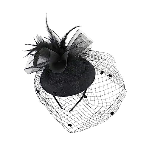 NOLITOY 1Stk Haarnadel mit Blumenhut Blumenschleierhut Fascinators Hut Blumenschleier Netz wedding hair accessories hochzeits haarschmuck hochzeitsdeko Haarschmuck für die Hochzeit Feder von NOLITOY
