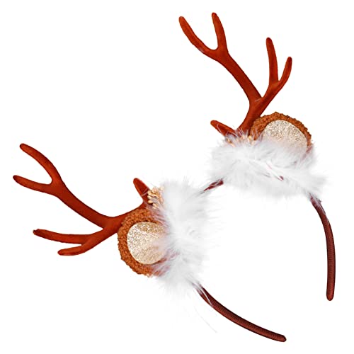 NOLITOY 1Stk Weihnachtsstirnband Geweih Hirsch-Stirnband -Weihnachts-Stirnband haarspange weihnachten weihnachtshaarspangen entzückender Kopfschmuck Weihnachtskopfschmuck Stoff Coffee von NOLITOY