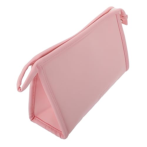 NOLITOY wasserdichte Pu Kosmetiktasche Für Frauen Tragbare Make-up Aufbewahrungstasche Multifunktionale Handtasche Mit Reißverschluss Für Unterwegs Praktischer Reise Organizer Rosa Farbton von NOLITOY