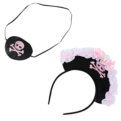 NOLITOY 1satz Piraten-stirnband Mit Perlen Und Schleife Kostümiertes Kopfschmuck Junge Mädchen Für Partys Und Halloween Rosa von NOLITOY
