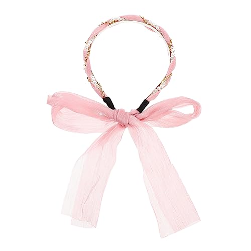 NOLITOY 1stück Haarschmuck Mit Schleifen Und Kunstperlen Elegantes Haarband Für Damen Zum Gesicht Reinigen Make-up Yoga Und Sport von NOLITOY