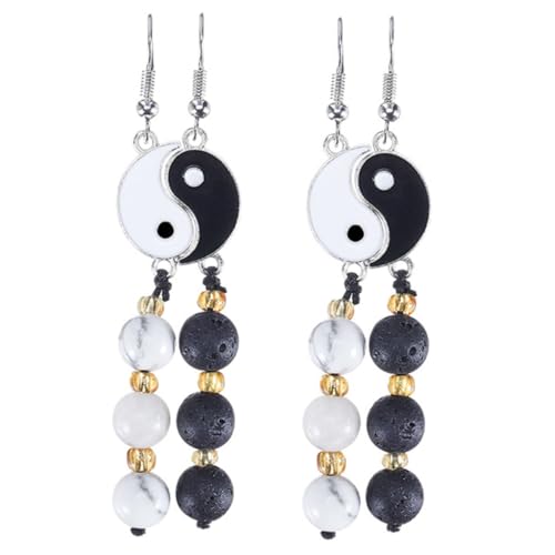NOLITOY 2 Paare Bagua Dangle Ohrringe Tai Chi Ohrhänger Damen Ohrschmuck Langlebig Modisch Passend für Alltag und Besondere Anlässe als Geschenk für Frauen von NOLITOY