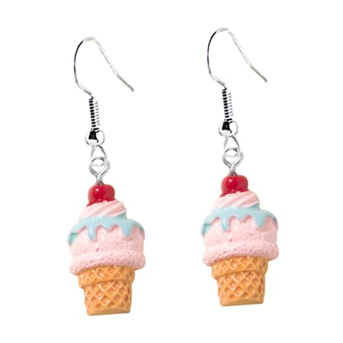 NOLITOY 2 Paare Eiscreme Ohrringe Mini Dessert Form Hängende Ohrringe Gelb für Damen Lustige Eardrop Accessoires für Partys und Alltagsmode von NOLITOY