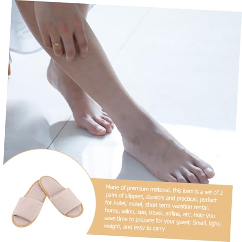 NOLITOY 2 Paare Faltbare Hotelslipper Unisex Rutschfest Leichte Reisehausschuhe Gelb Bequem und Platzsparend für Hotel Business Spa und Zuhause von NOLITOY