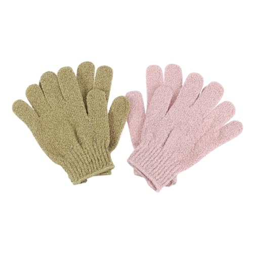 NOLITOY 2 Paare Peeling handschuhe für Körpermassage und Sanfte Reinigung Fünf finger Duschhandschuhe aus Strapazierfähigem Material zur Hauterneuerung Geeignet für Frauen Männer und von NOLITOY