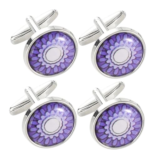 NOLITOY 2 Paare Runde Blumen Manschettenknöpfe für Hochzeiten und Anlässe Elegantes Schmuckstück für Formelle Hemden für Partys und Business Veranstaltungen von NOLITOY