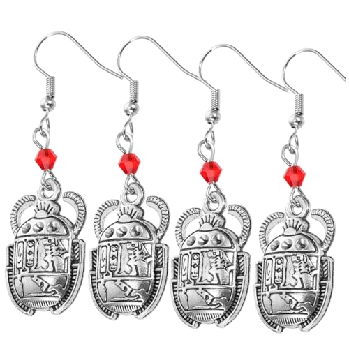 NOLITOY 2 Paare Vintage Skarabäus Ohrringe Antik Silber Legierung Dangle Ohrschmuck für Damen Damen Ohrhänger Modisch Eleganter Schmuck für Alltag und Geschenk von NOLITOY