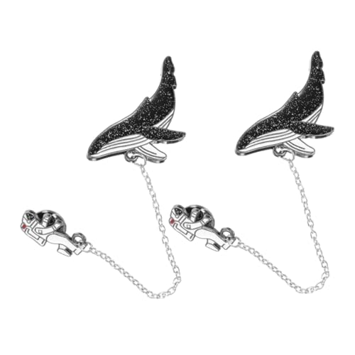 NOLITOY 2 STÜCK Astronaut Wal Broschen aus Legierung Cartoon Anstecknadeln Langlebiger Schmuck für Kleidung Schals Sweater Rucksäcke Trendiges Accessoire für Damen und Herren von NOLITOY